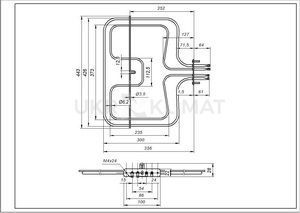 Тэн верхний (гриль) 2700W 240V для духовки Electrolux 3570797047
