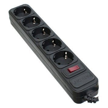Сетевой фильтр Patron SP-1055, 5 розеток, 5 м, черный
