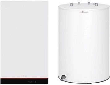 Газовый котел одноконтурный Viessmann Vitodens 050-W B0HA 25 кВт с бойлером 200 л, датчиком и дымоходом