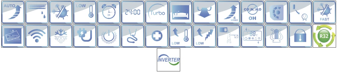 Функції кондиціонера Gree Lomo Inverter